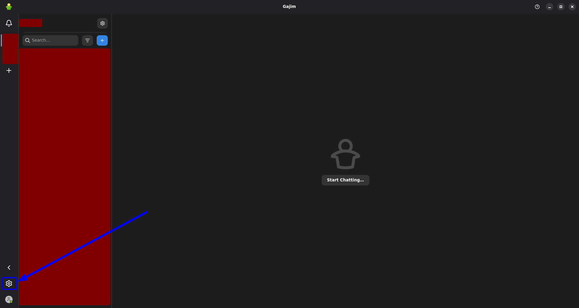 Entre nas configuraΓ§Γ΅es do Gajim